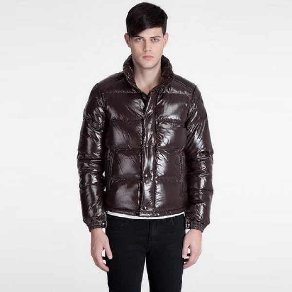 Moncler Alta Moda collare sottile marrone Uomo Jackets